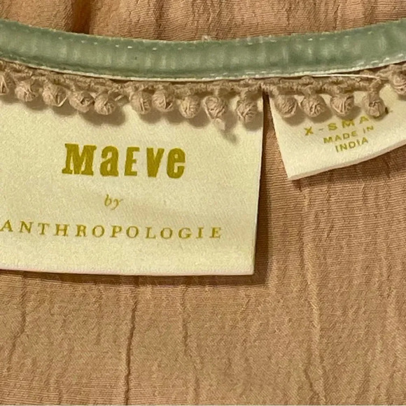 MAEVE by ANTHROPOLOGIE Kristie Sequined Peasant Blouse in Peach - Picture 7 of 9